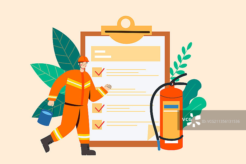 注意消防安全矢量插画图片素材