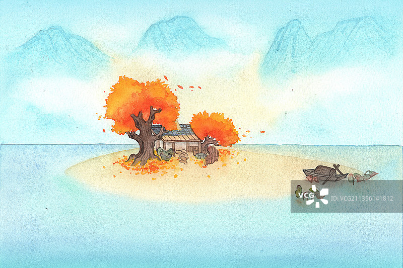 山水秋图片素材