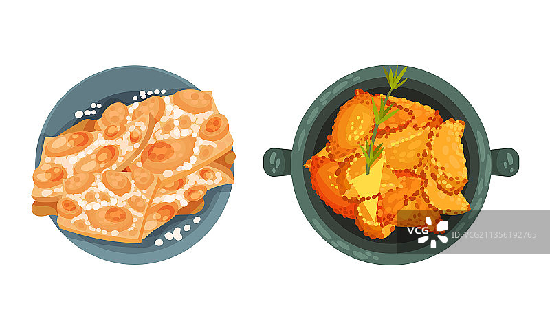 西班牙油炸糕点和牛轧糖图片素材