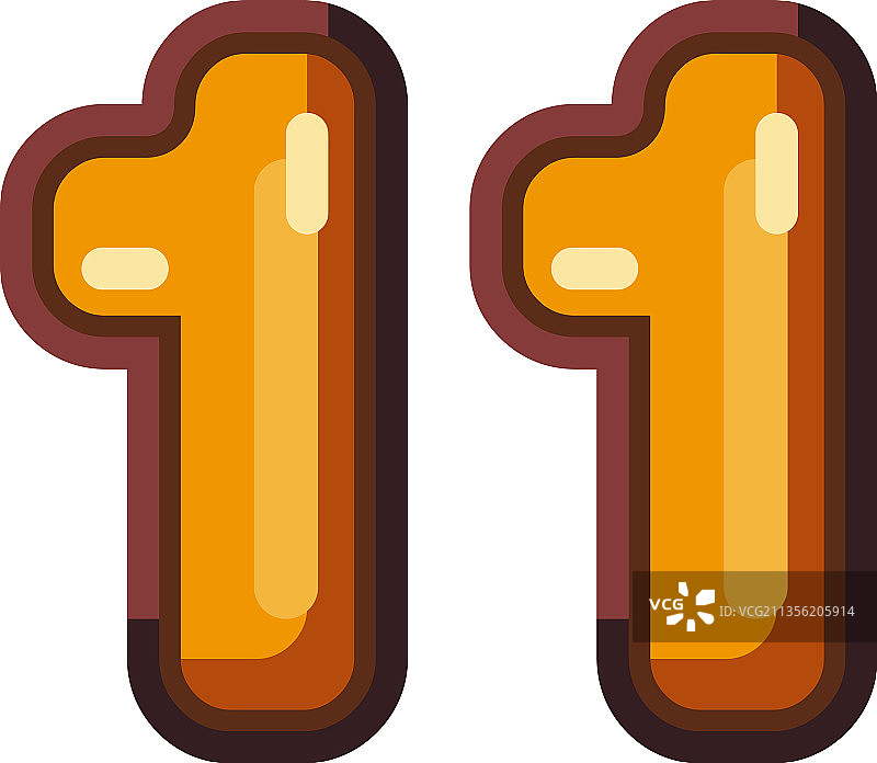 橙色数字11图片素材