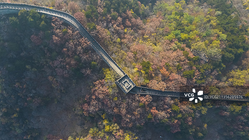 俯瞰慕田峪长城秋色图片素材