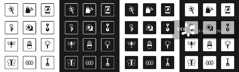 化肥袋、郁金香、树木图片素材