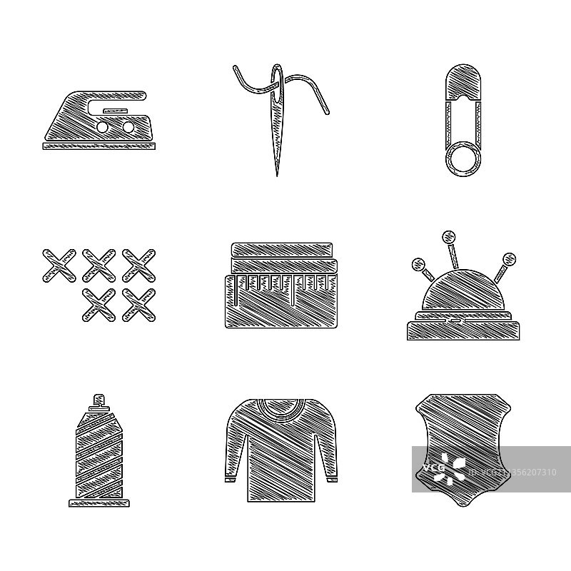 卷尺、毛衣、皮革、针床图片素材