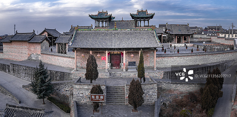 航拍山西晋城周村古镇东岳庙图片素材