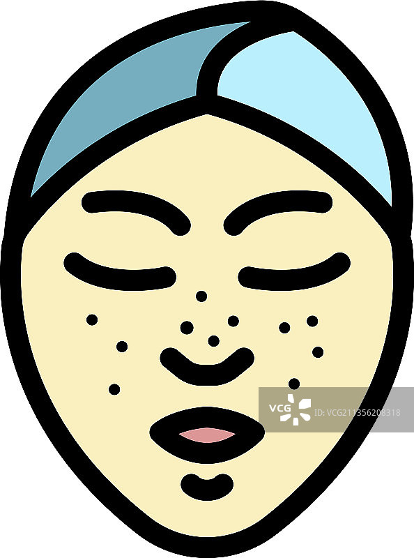 面部黑点彩色轮廓图标图片素材