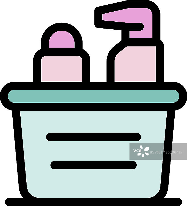 彩色轮廓清洁用品图标图片素材