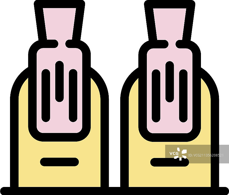 彩色轮廓美甲造型图标图片素材