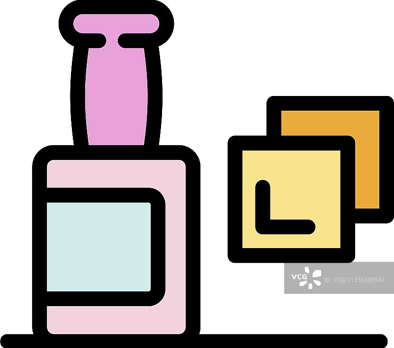 指甲护理液彩色轮廓图标图片素材