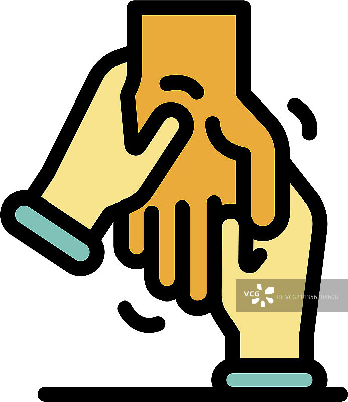 手部按摩图标彩色轮廓图片素材