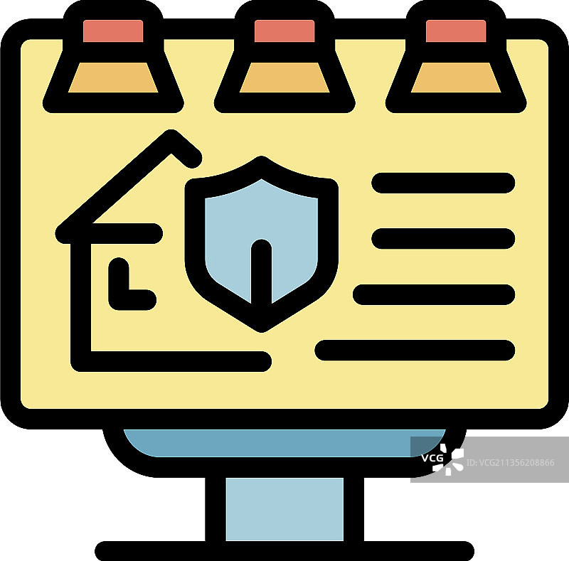 彩色轮廓广告牌图标图片素材