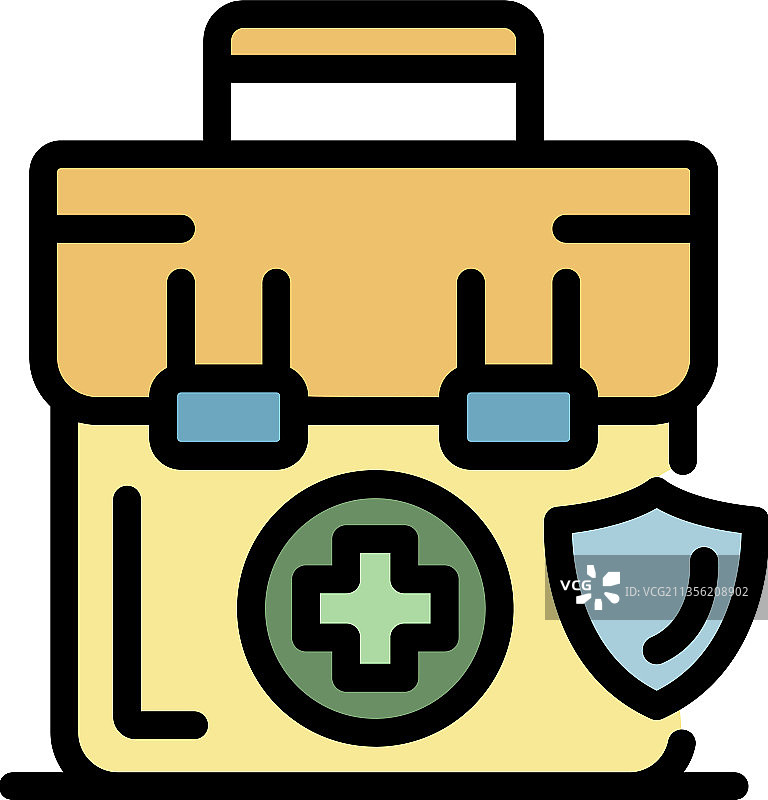 彩色急救包保险图标图片素材