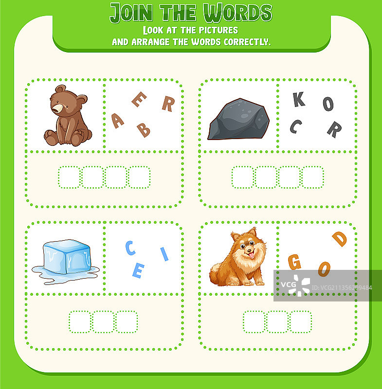 拼写单词游戏模板图片素材