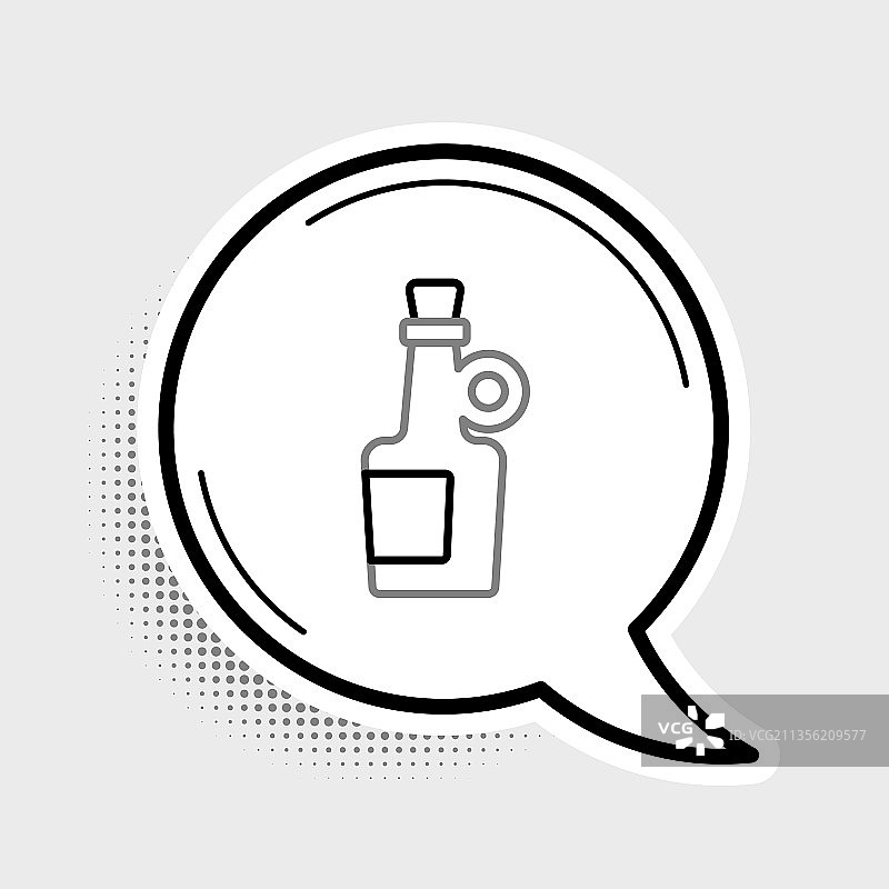 朗姆酒瓶线性酒精饮品图标图片素材