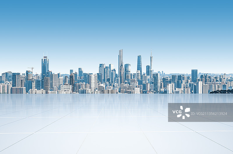 广州城市建筑地板广场背景图片素材