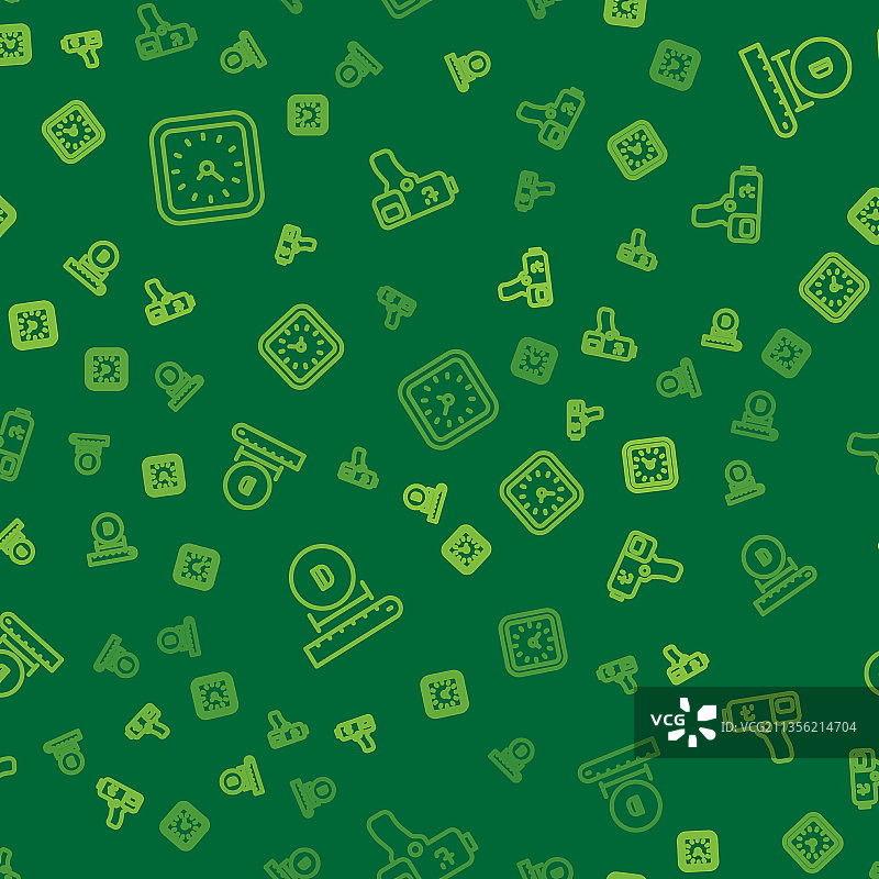 线条时钟、直径与数字温度计图片素材