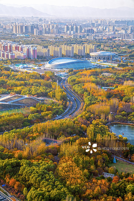 国家速滑馆秋景图片素材