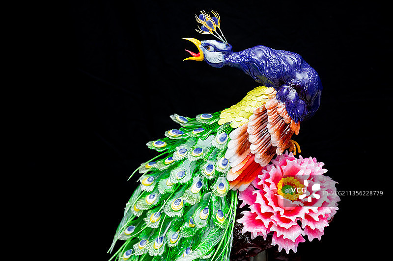 糖艺孔雀图片素材