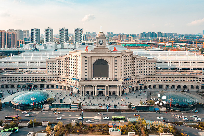 中国长春火车站全景图片素材