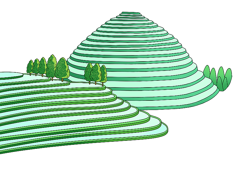 绿色梯田图片素材