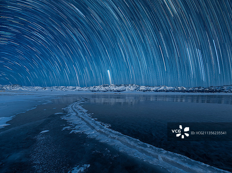 蓝色星轨图片素材