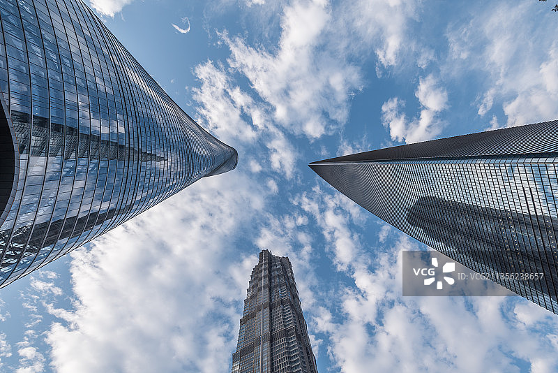 中国上海摩天大楼CBD城市建筑特写图片素材