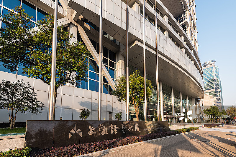 中国上海证券交易所户外建筑特写图片素材