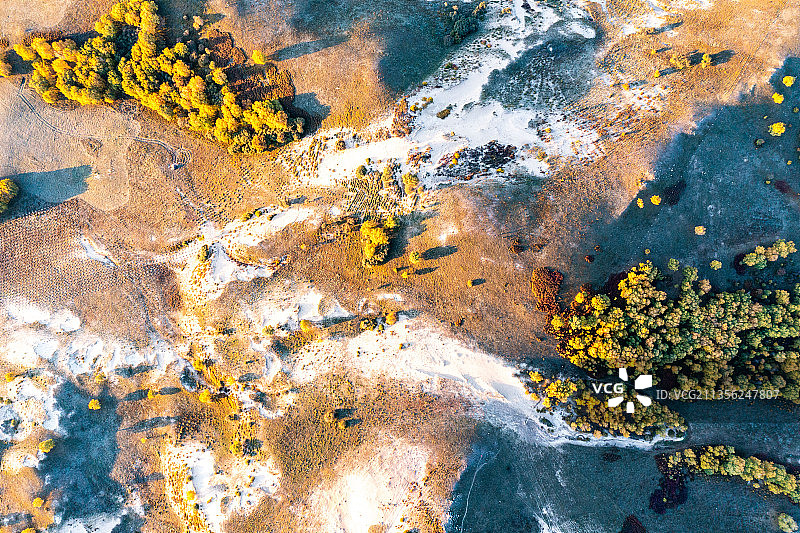 中国内蒙古坝上塞罕坝乌兰布统大草原秋景航拍图片素材