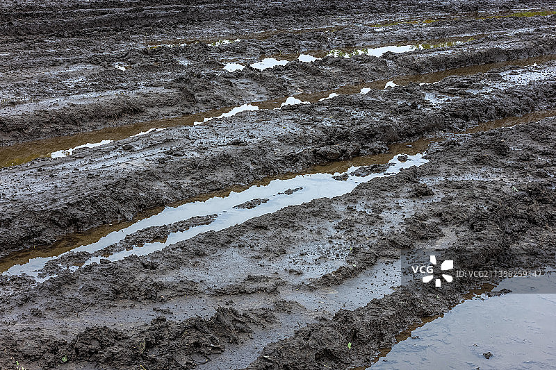 白雪覆盖的土地的高角度视图图片素材