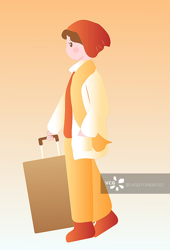 春运拿着行李箱的年轻男孩图片素材