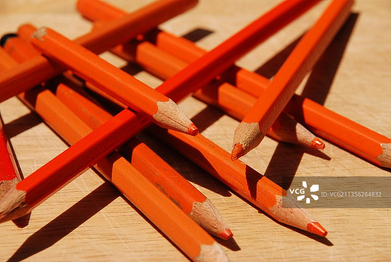 彩色铅笔俯视图图片素材