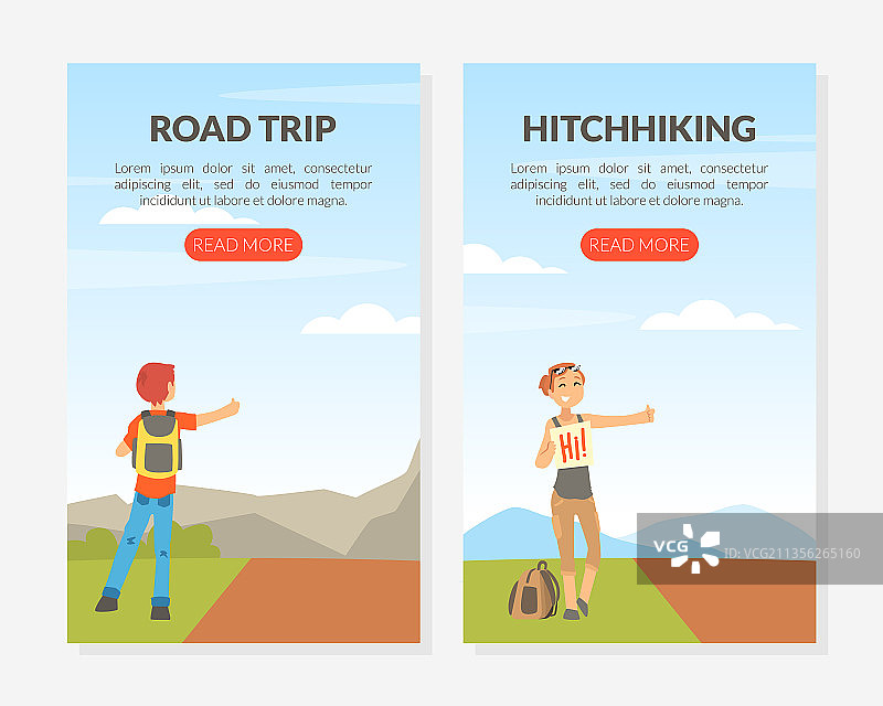 男人和女人搭便车图片素材