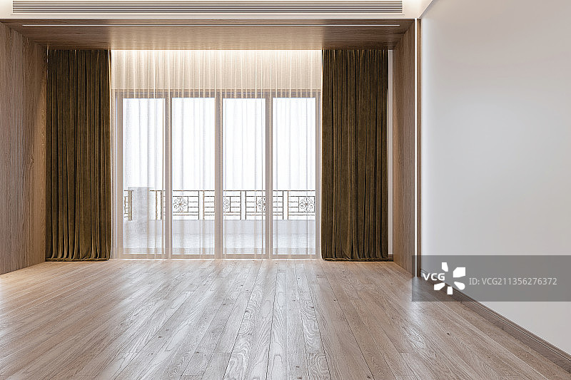 现代简约风格温馨主卧大床房空场景图片素材