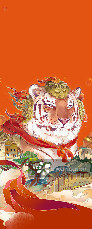 巨大虎福-将军长城图片素材