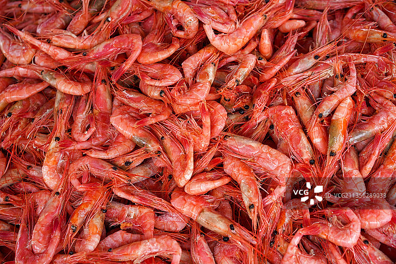 市场上出售的鲜虾全画幅照片图片素材
