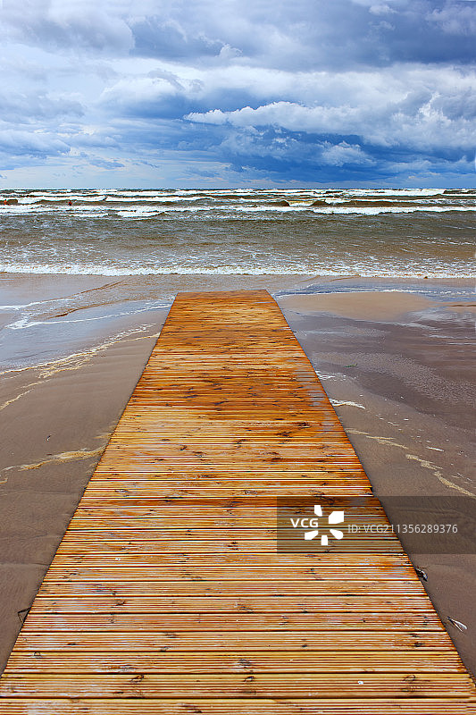 海滩码头景色图片素材