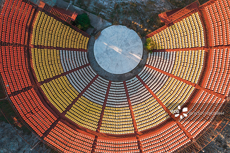 航拍希腊雅典狼山和户外剧场图片素材