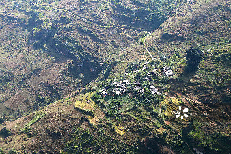 越南河江省高角度树木景观图片素材