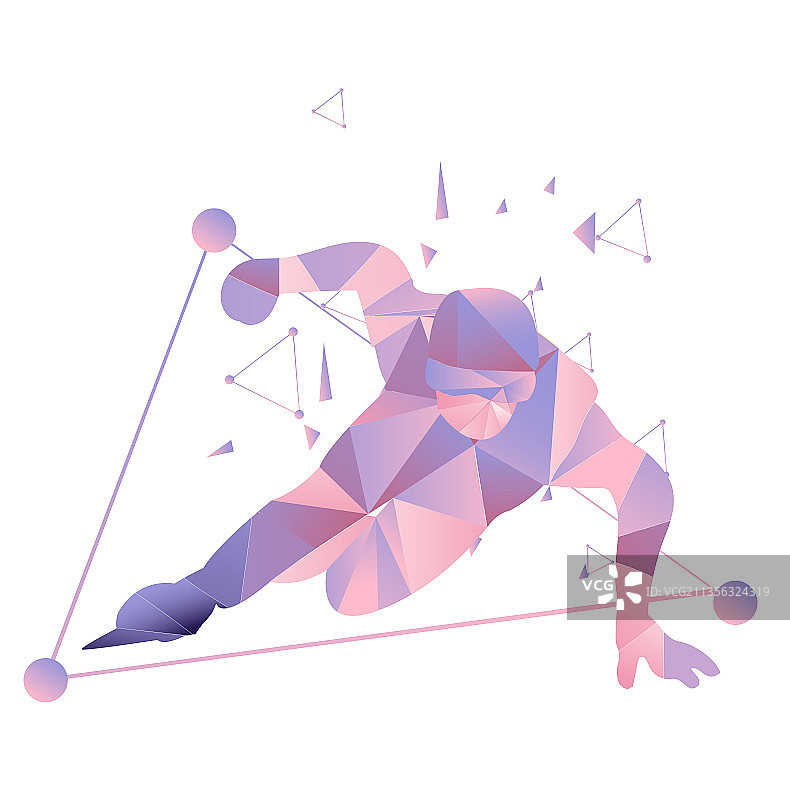 滑雪运动运动项目短道速滑矢量插画图片素材