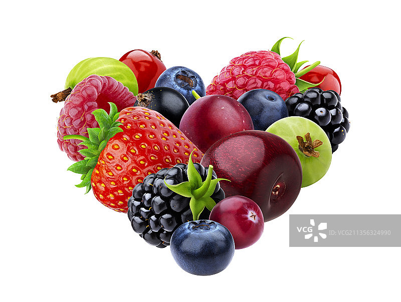 白色背景下的水果特写图片素材