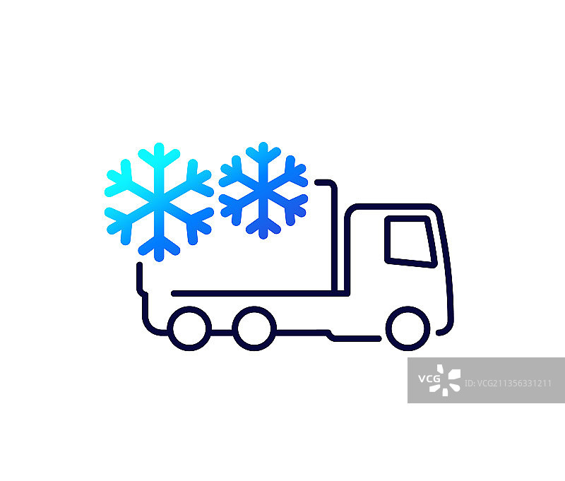 白色背景上的冷藏车图标图片素材
