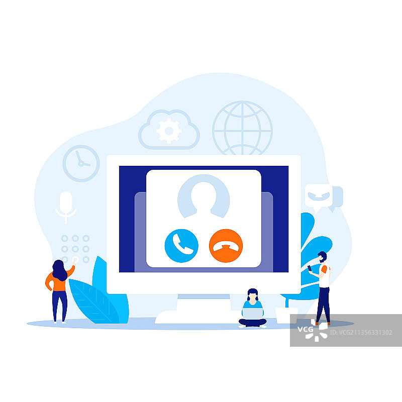 带人物的网络电话艺术图片素材