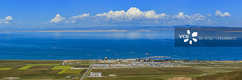 青海湖二郎剑景区全景图片素材