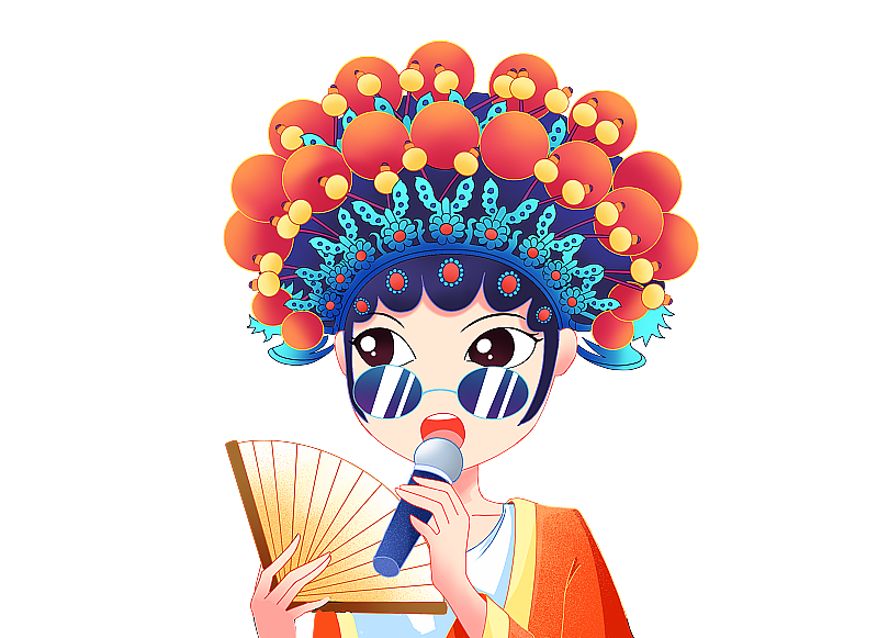 国潮风粤剧人物图片素材