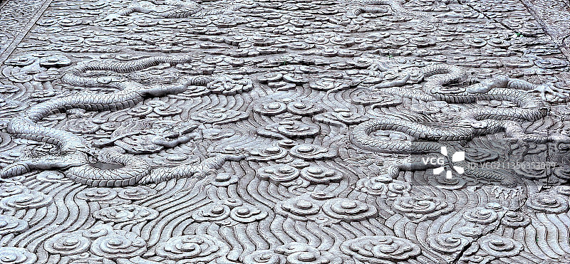 故宫太和殿前丹陛石上的石雕龙图片素材