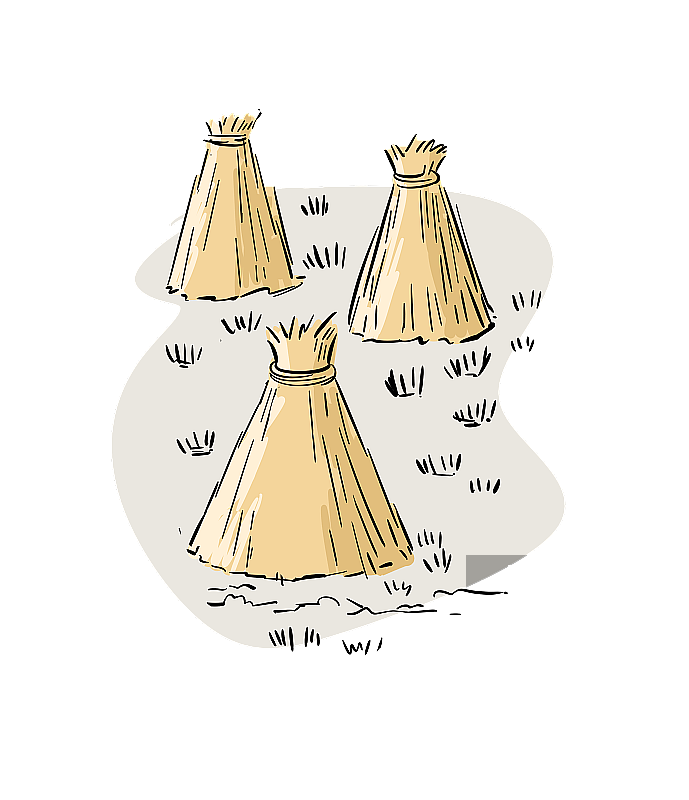 三个草垛图片素材