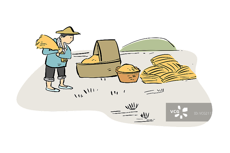 打谷粒图片素材