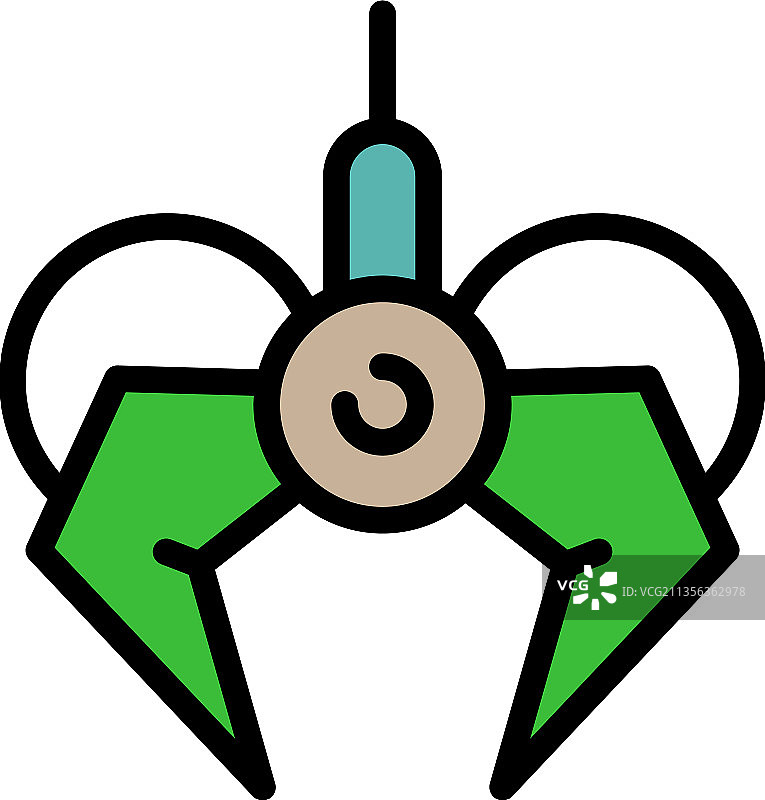 彩色机械爪轮廓图标图片素材
