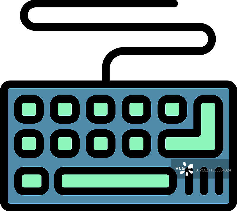 彩色描边键盘图标图片素材