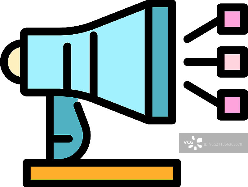 扩音器和脚注图标轮廓图片素材