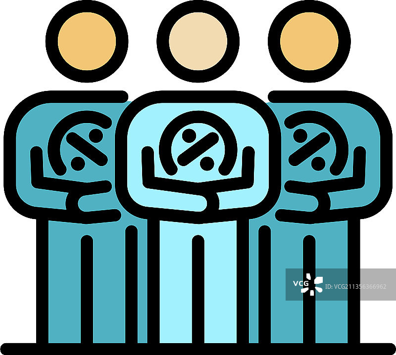 税务稽查图标彩色轮廓图片素材